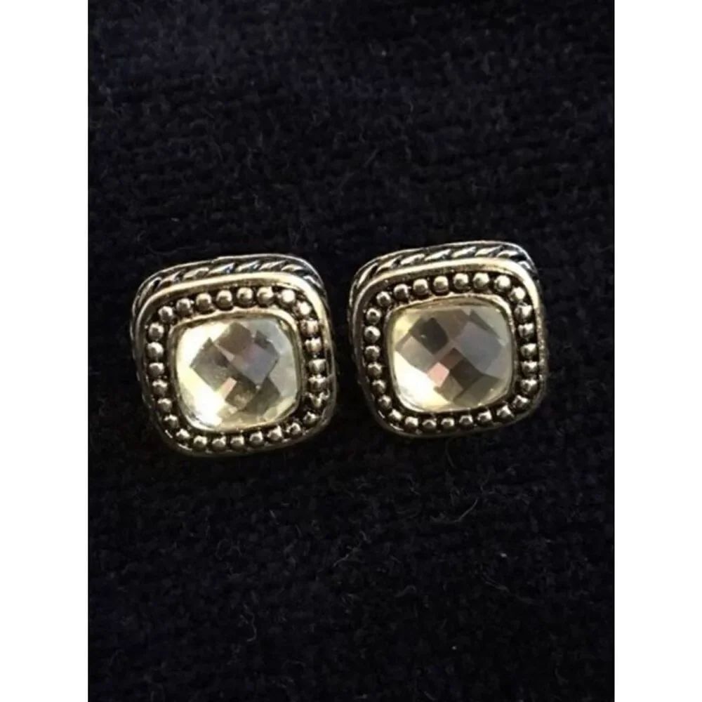 Silver Crystal Square Earring Backs - Picture 9 of 12
